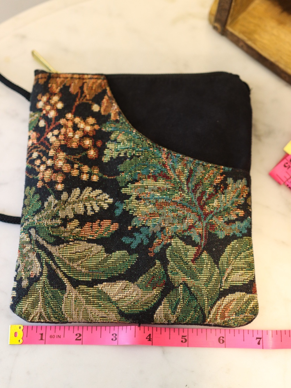 Danny K. Floral Tapestry Crossbody Bag in Black and Green - Picture 5 of 5